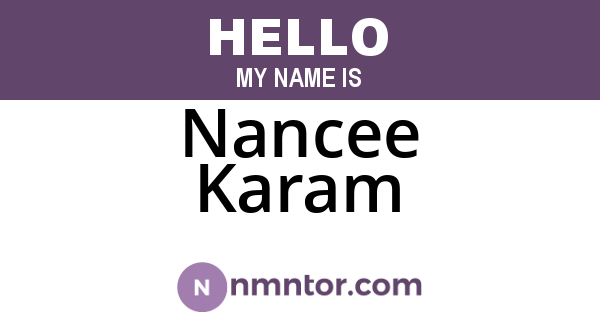 Nancee Karam