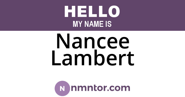 Nancee Lambert