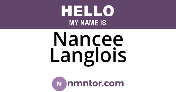 Nancee Langlois