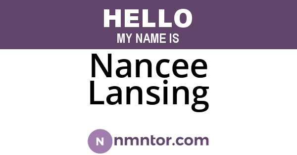 Nancee Lansing