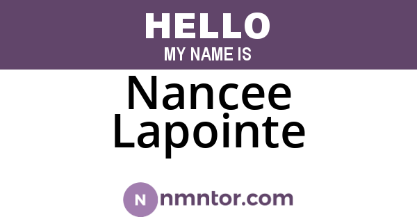 Nancee Lapointe