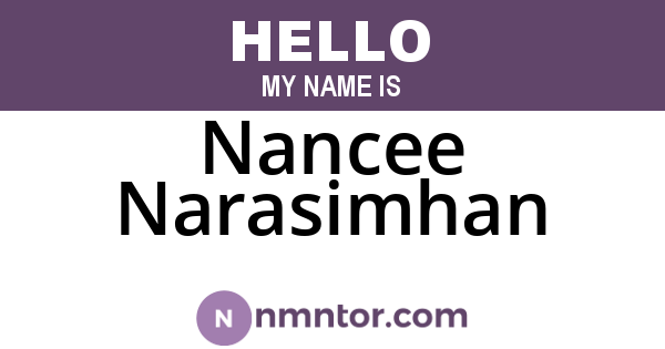 Nancee Narasimhan