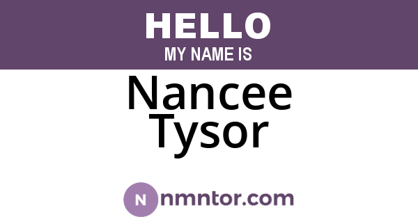 Nancee Tysor