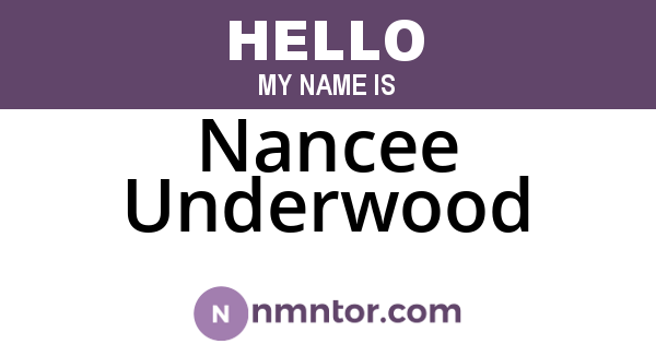 Nancee Underwood