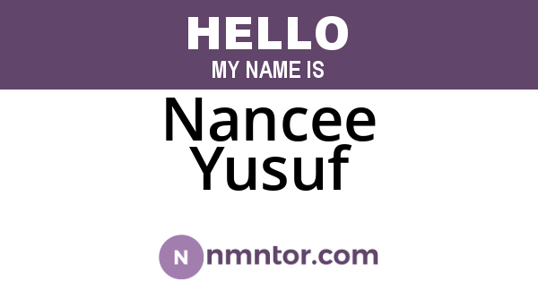 Nancee Yusuf