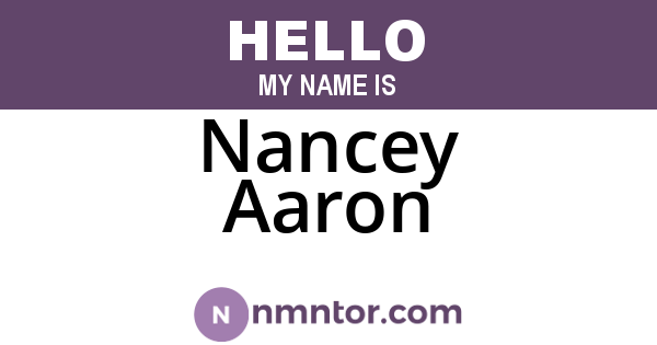 Nancey Aaron