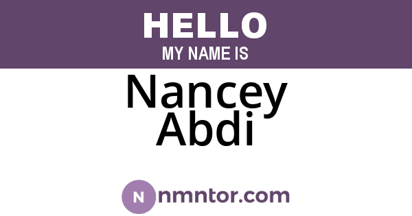 Nancey Abdi
