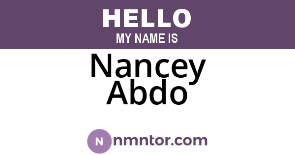 Nancey Abdo