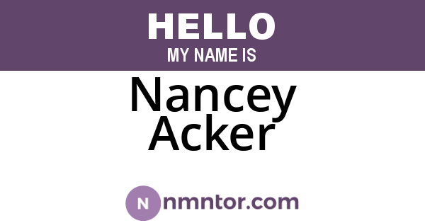 Nancey Acker