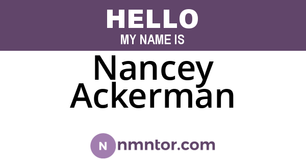 Nancey Ackerman