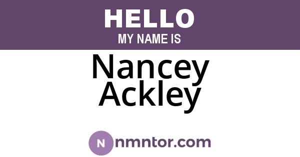 Nancey Ackley