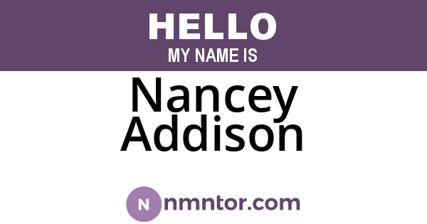 Nancey Addison