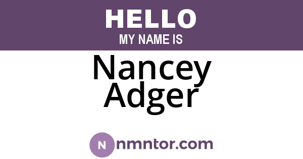 Nancey Adger