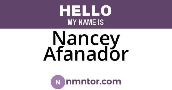 Nancey Afanador