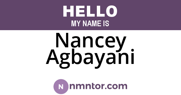 Nancey Agbayani