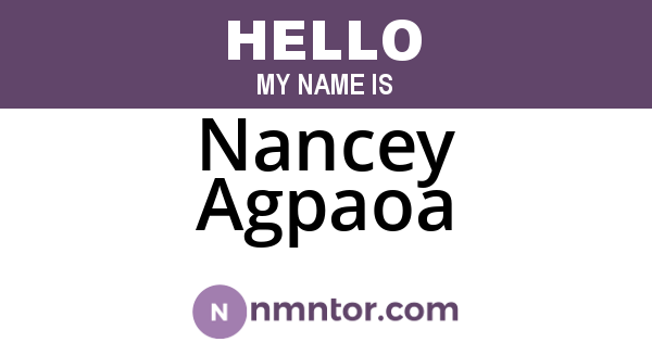 Nancey Agpaoa