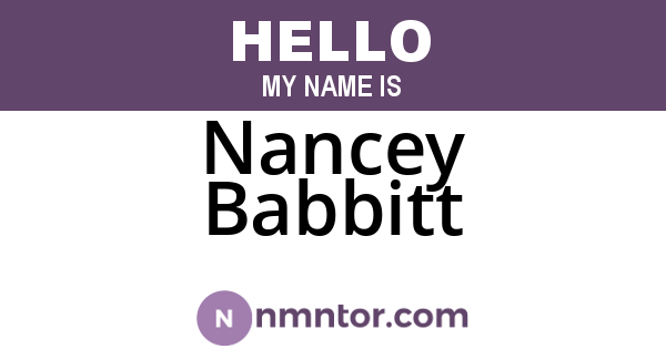 Nancey Babbitt