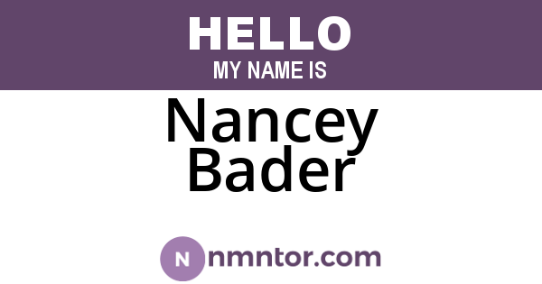 Nancey Bader
