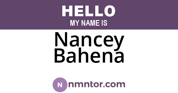 Nancey Bahena