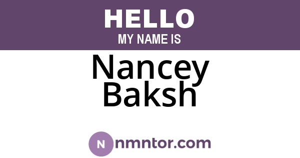Nancey Baksh