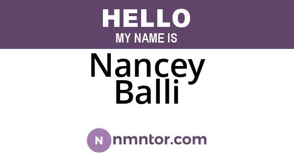 Nancey Balli