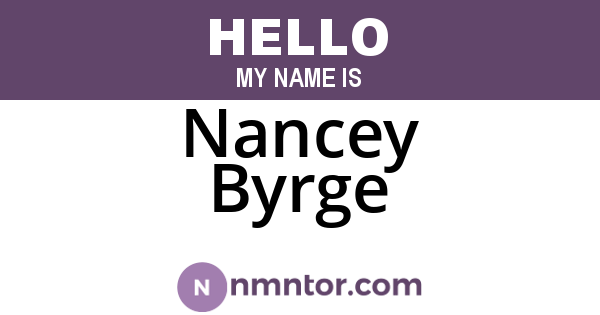 Nancey Byrge