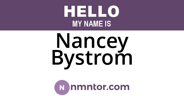 Nancey Bystrom