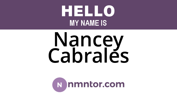 Nancey Cabrales