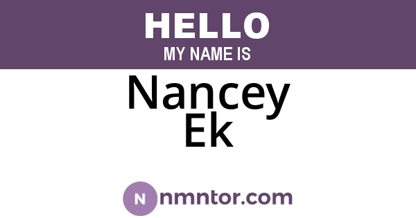 Nancey Ek