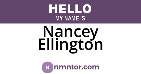 Nancey Ellington
