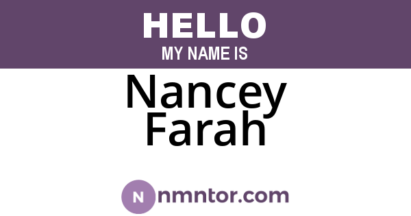 Nancey Farah