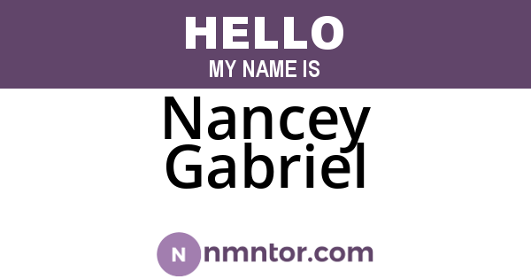 Nancey Gabriel