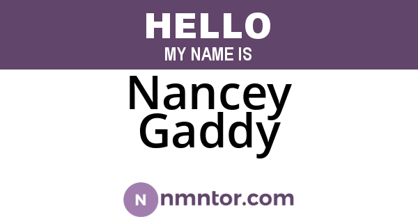 Nancey Gaddy