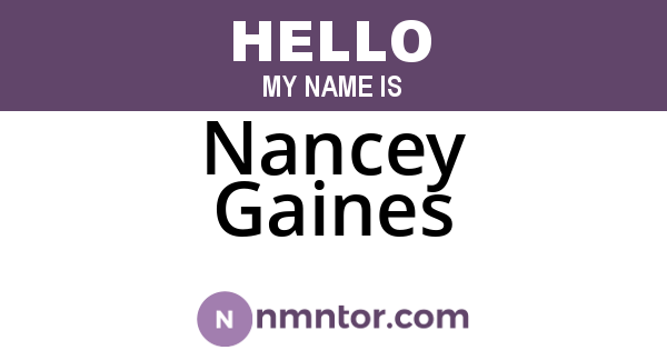Nancey Gaines