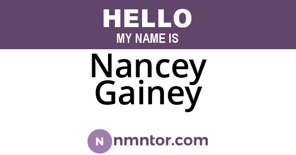 Nancey Gainey