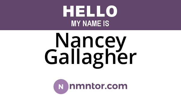 Nancey Gallagher