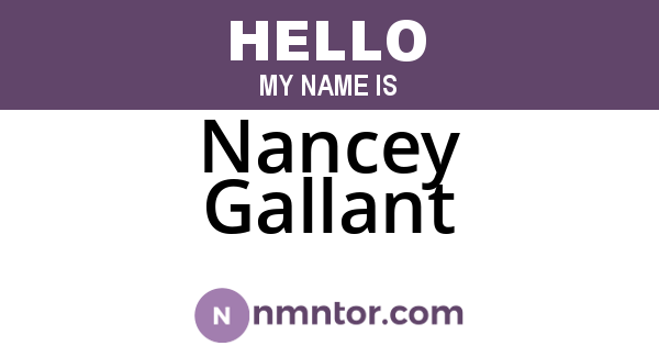 Nancey Gallant