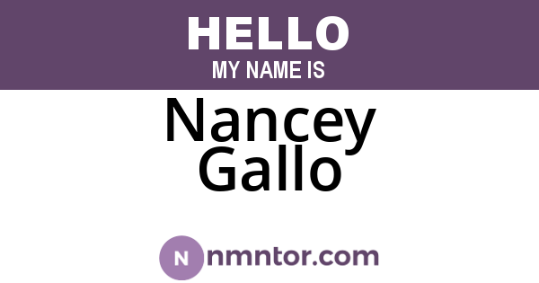 Nancey Gallo