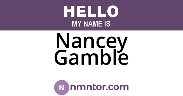 Nancey Gamble