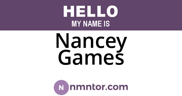 Nancey Games