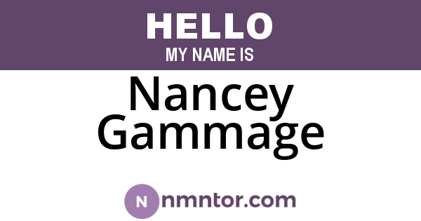 Nancey Gammage