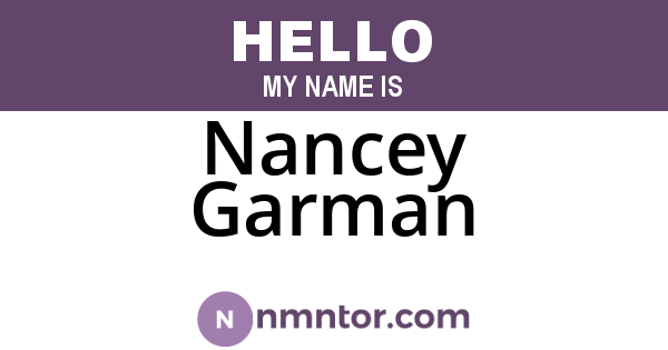 Nancey Garman