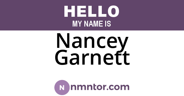 Nancey Garnett