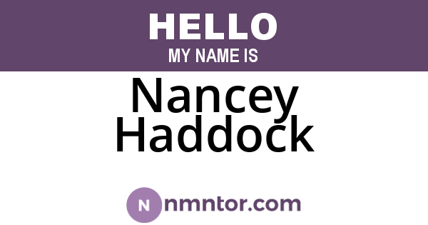 Nancey Haddock