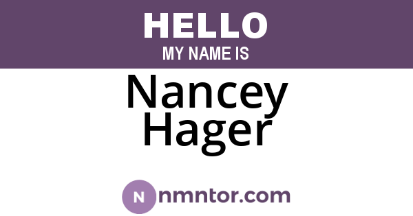 Nancey Hager