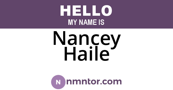 Nancey Haile