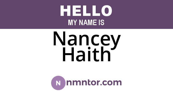 Nancey Haith