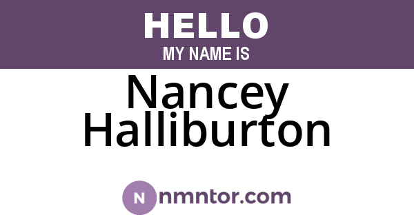 Nancey Halliburton