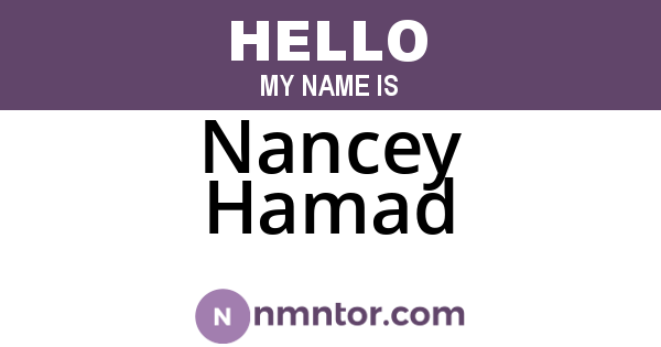Nancey Hamad
