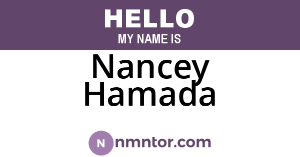 Nancey Hamada